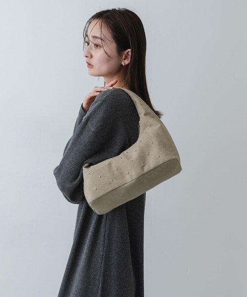 SENSE OF PLACE by URBAN RESEARCH（センスオブプレイスバイアーバンリサーチ）の「スタッズラウンドバッグ（ハンドバッグ・レディース・BLACK/GREIGE・One）」の13枚目の写真