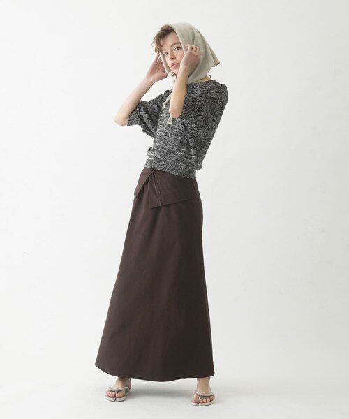 LAATO（ラート）の「flare long  skirt  set（スカート・レディース・シャドウ/チョコレート/ナッツ・Free）」の20枚目の写真