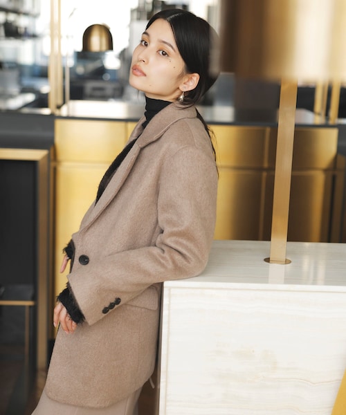 VIS（ビス）の「【新色追加】【アウター総選挙3位】シャギージャコット（その他アウター・レディース・ブラウン/ブラウン系/ベージュ/ブラック系・F）」の21枚目の写真