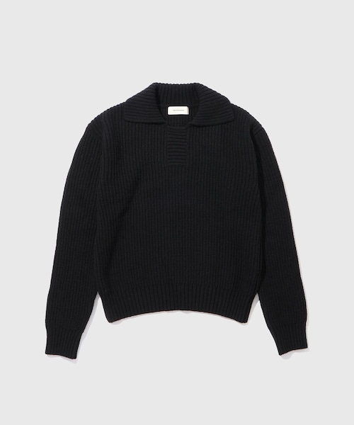 ADAM ET ROPE'(アダムエロペ)の「【mfpen/エムエフペン】Collar Sweater(ニット/セーター・メンズ・ブラック・L/M)」の1枚目の写真