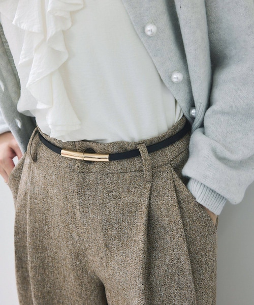 VIS（ビス）の「10mm幅ナローベルト（ベルト・レディース・ブラック/キナリ/ダークブラウン・F）」の2枚目の写真