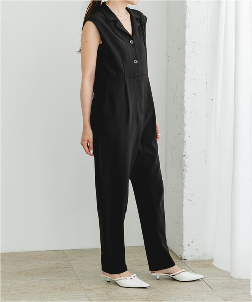 URBAN RESEARCH ROSSO(アーバンリサーチロッソ)の「『UR TECH DRYLUXE』F by ROSSO オープンカラーオールインワン(サロペット/オーバーオール・レディース・BLACK/BEIGE/MOCHA・34/36/38)」の9枚目の写真