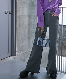 GEVS. | 大きいサイズカラーワイドデニムパンツGEVS.(デニムパンツ)