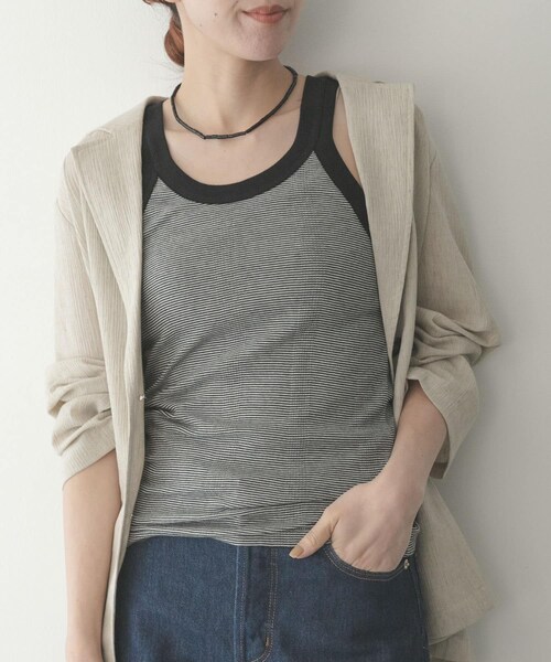 URBAN RESEARCH Sonny Label（アーバンリサーチサニーレーベル）の「Miller　パネルリブアスレチックタンクトップ（タンクトップ・レディース・30BLU-W2/31WHT-GN/50BLK-W3/52GRY-BB・One）」の8枚目の写真