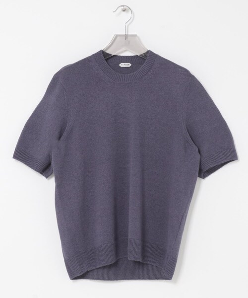URBAN RESEARCH(アーバンリサーチ)の「PURLAM WASHI M-G TENJIKU CREW-NECK SHORT-SLEEVE(ニット/セーター・メンズ・WHITE/BLACK/GREEN/B.PURPLE/WHITE×BK/BK×WHITE・2/3)」の6枚目の写真