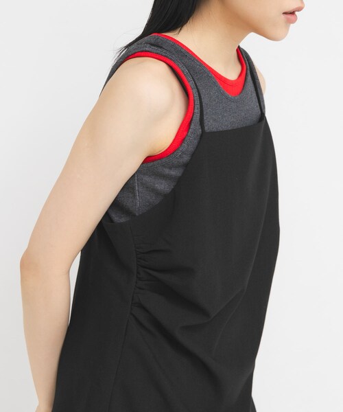 KBF(ケイビーエフ)の「レイヤードSETタンクトップ(タンクトップ・レディース・OFF×BLUE/BLK×GREEN/CCL×RED・One)」の22枚目の写真