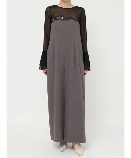 LAGUNAMOON（ラグナムーン）の「ベルトセットベアオールインワン（つなぎ/オールインワン・レディース・ライトグレー/チャコールグレー・S/M）」の4枚目の写真