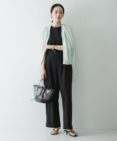 URBAN RESEARCH(アーバンリサーチ)の「『2サイズ展開』 ベルト付きオールインワン(つなぎ/オールインワン・レディース・NAVY/BLACK・36/38)」の4枚目の写真