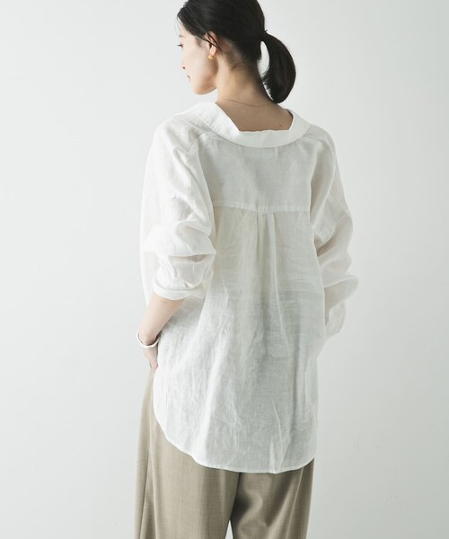URBAN RESEARCH(アーバンリサーチ)の「リネン2WAYシャツ(シャツ/ブラウス・レディース・PINKSTRIPE/BROWN/BEIGE/BLUESTRIPE/WHITE/BEG STRIPE・Free)」の11枚目の写真