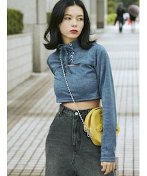 jouetie | レースアップクロップドトップス(Tシャツ/カットソー)