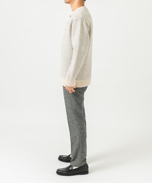 URBAN RESEARCH ROSSO（アーバンリサーチロッソ）の「『XLサイズあり』バーズアイ柄ヘンリーネックニット（ニット/セーター・メンズ・IVORY/BLACK/GREIGE/NAVY/GRAY・S/M/L/XL）」の17枚目の写真