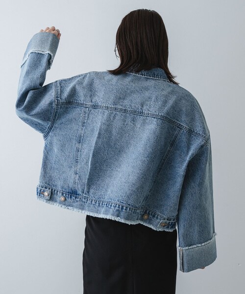 SENSE OF PLACE by URBAN RESEARCH（センスオブプレイスバイアーバンリサーチ）の「ロールアップデニムジャケット（デニムジャケット・レディース・ONE WASH/L.INDIGO・One）」の6枚目の写真
