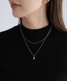 ステンレス二連ドロップネックレス