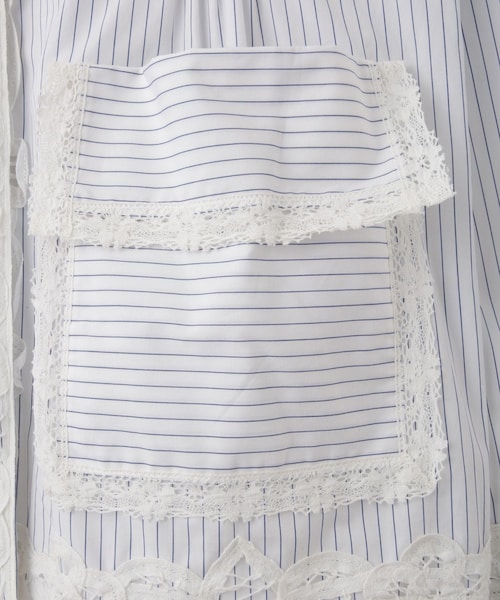 ADAM ET ROPE'（アダムエロペ）の「【J'aDoRe・一部店舗限定】【EENK（インク）】Lace Trim Shirts with Pocket（シャツ/ブラウス・レディース・ホワイト系/ブルー系・S）」の19枚目の写真