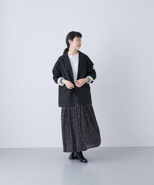 かぐれ(カグレ)の「Tailored jacket w/lining(テーラードジャケット・レディース・BEIGE/BLACK・FREE)」の9枚目の写真