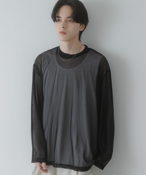 SENSE OF PLACE by URBAN RESEARCH(センスオブプレイスバイアーバンリサーチ)の「アソートシアーロングTシャツ(その他トップス・メンズ・BLACK/BLK MARBLE/KHK MARBLE/BLU MARBLE・M/L)」の6枚目の写真