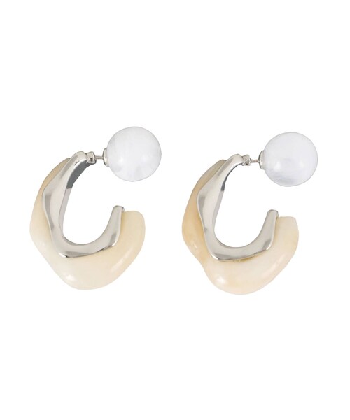 MERCURYDUO（マーキュリーデュオ）の「アクリル×メタルフープピアス（ピアス（両耳用）・レディース・ゴールド/シルバー・F）」の3枚目の写真