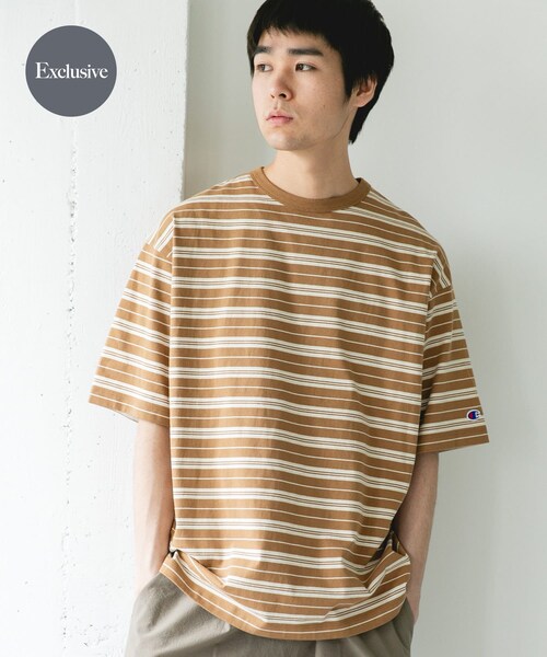 URBAN RESEARCH DOORS(アーバンリサーチドアーズ)の「『別注』CHAMPION×DOORS BORDER T-SHIRTS(Tシャツ/カットソー・メンズ・NAVY/BEIGE/L.BROWN・M/L/XL)」の13枚目の写真