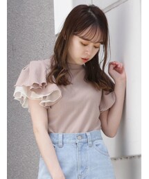 dazzlin | ダブルフリルコンパクトトップス(Tシャツ/カットソー)