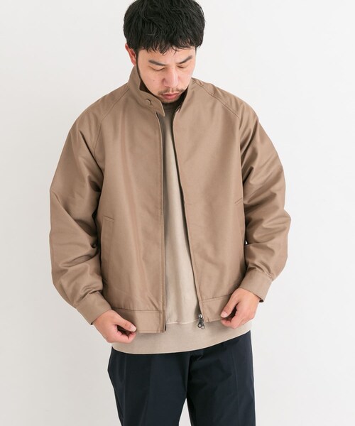 EKAL(エカル)の「『吸水速乾/イージーケア』coolmax chino スタンドジャケット(ブルゾン・メンズ・ベージュ/ネイビー・M/L)」の4枚目の写真