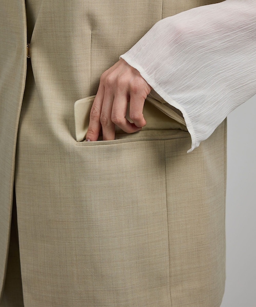 ROPE'（ロペ）の「【洗える】ウール混ツイル ジレベスト/セットアップ対応【WEB・一部店舗限定】（ベスト・レディース・ブラック/ベージュ・F）」の16枚目の写真