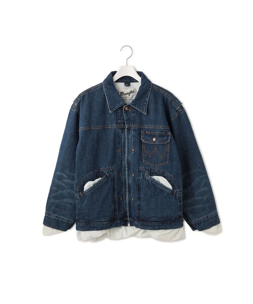 ADAM ET ROPE'(アダムエロペ)の「【PILLINGS x WRANGLER】DENIM JACKET(デニムジャケット・レディース・ブルー・M/S)」の2枚目の写真