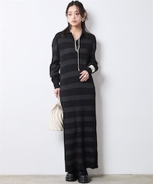 CHIC STYLE | ポロニットマキシワンピース＜大きいサイズ有＞シックスタイル(ワンピース)