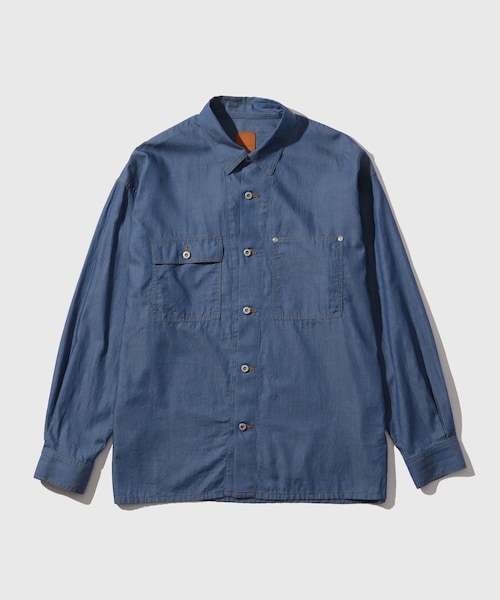 ADAM ET ROPE'（アダムエロペ）の「ライトオンスデニムシャツ ADAM ET ROPE' JEANS（シャツ/ブラウス・メンズ・ネイビー/ブルー系・L/M）」の9枚目の写真