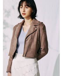 MERCURYDUO | フェイクスエードライダースジャケット(テーラードジャケット)