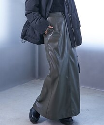 GEVS. | 大きいサイズフェイクレザータイトマキシスカートGEVS.(スカート)