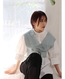 MURUA | ニットベストコンビハーフシャツ(シャツ/ブラウス)