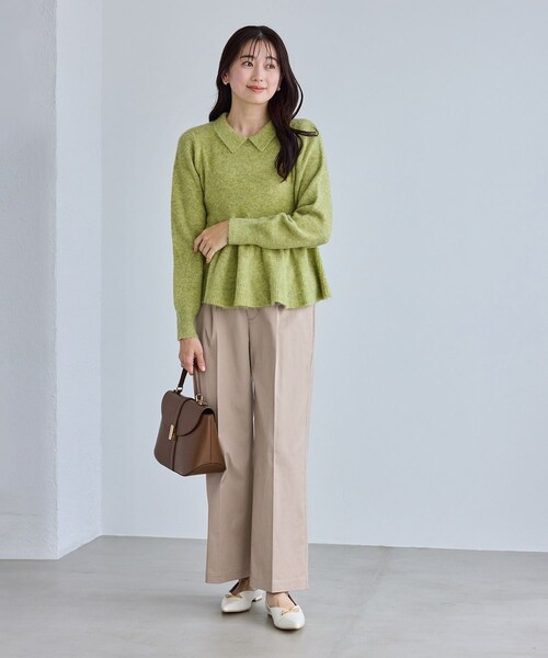 ROPE' PICNIC（ロペピクニック）の「ウエストタックチノパンツ（チノパンツ・レディース・ベージュ/ネイビー・L/M/S）」の8枚目の写真