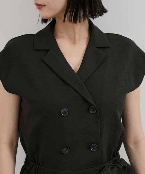 VIS（ビス）の「エアタン加工リラックスロンパース（サロペット/オーバーオール・レディース・ブラック/ベージュ系・F）」の16枚目の写真