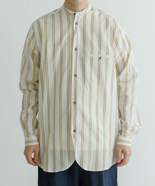 Frank Leder STRIPED COTTON LINEN SHIRTS