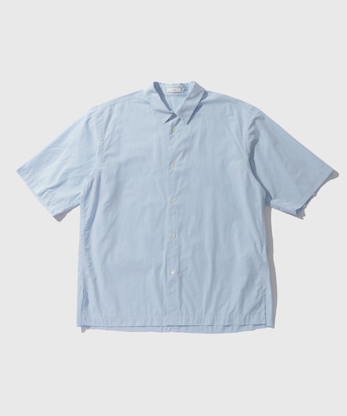 ADAM ET ROPE'(アダムエロペ)の「【ATON/エイトン】SHRINK COTTON LAWN OVERSIZED S/S SHIRT(シャツ/ブラウス・メンズ・グリーン/ブルー系・4/6)」の4枚目の写真