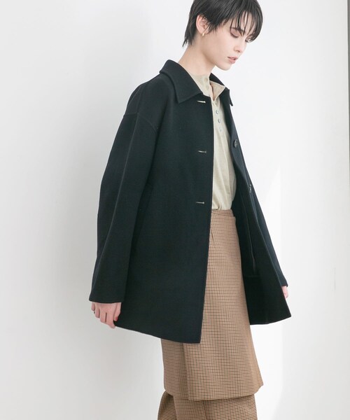 URBAN RESEARCH（アーバンリサーチ）の「スーパー140ステンカラーリバーミドルコート（ステンカラーコート・レディース・BRICK/NAVY/BLACK・FREE）」の11枚目の写真