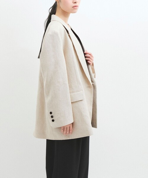 ADAM ET ROPE'（アダムエロペ）の「リネンMIXオーバージャケット（テーラードジャケット・レディース・キナリ/ベージュ・F）」の14枚目の写真