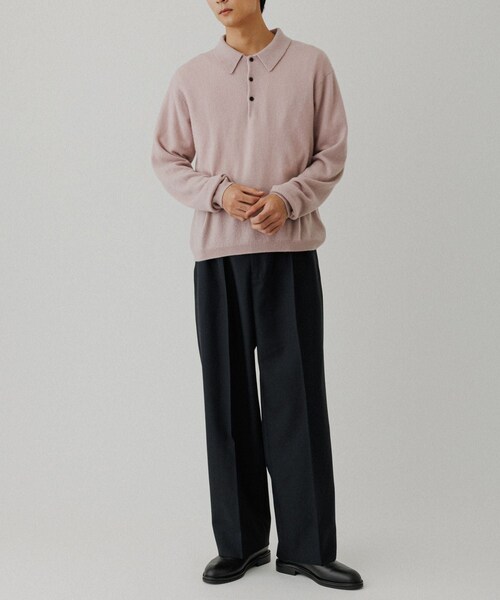 ADAM ET ROPE'（アダムエロペ）の「12GG カシミヤ ニット ポロシャツ（ポロシャツ・メンズ・ブラック/チャコール/ピンク系・L/M）」の11枚目の写真