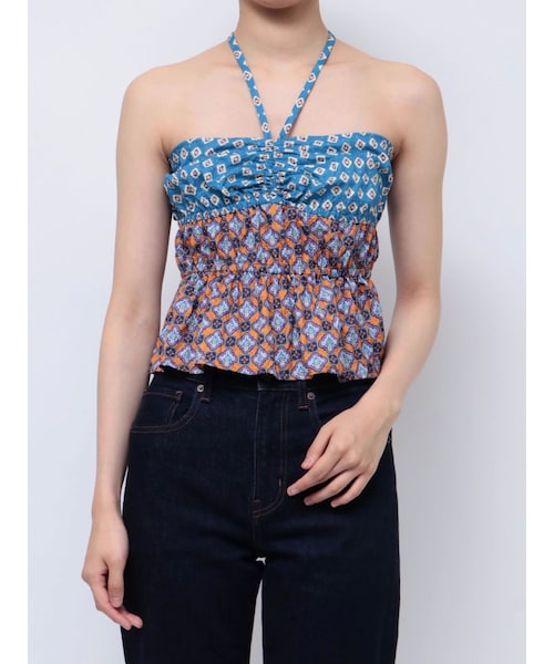 EVRIS（エヴリス）の「オリジナルパターントップス（キャミソール・レディース・オレンジ/ブルー/パープル・F）」の6枚目の写真