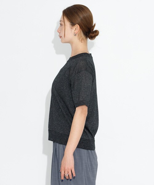 URBAN RESEARCH Sonny Label（アーバンリサーチサニーレーベル）の「シアーラメニットTシャツ（ニット/セーター・レディース・グレー/バター/ブラック・FREE）」の14枚目の写真