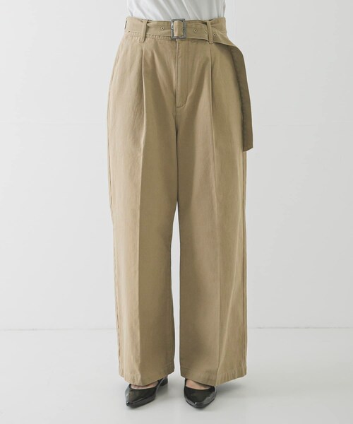 URBAN RESEARCH(アーバンリサーチ)の「『3サイズ展開』ベルト付きタックワイドチノパンツ(チノパンツ・レディース・L.BEIGE/BEIGE・36/38/40)」の12枚目の写真