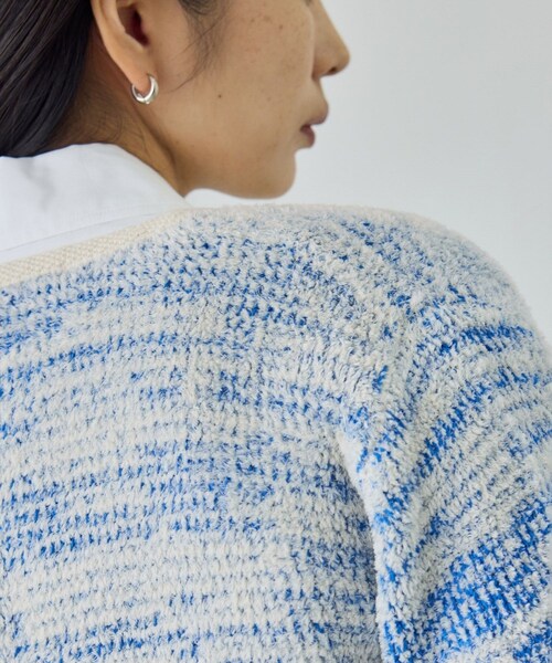 ROPE'（ロペ）の「ツイードニットショート丈カーディガン/イージーケア（カーディガン/ボレロ・レディース・キナリ/ブルー・F）」の19枚目の写真