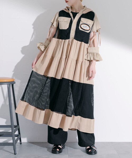 THE GOODLAND MARKET（ザグッドランドマーケット）の「old honey　-OH- 72℃ dress（ワンピース・レディース・beige/white・FREE）」の3枚目の写真