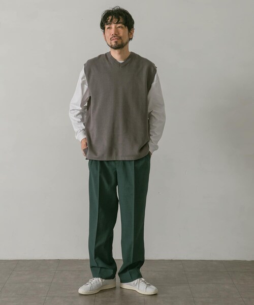 URBAN RESEARCH DOORS（アーバンリサーチドアーズ）の「ダブルフェイスVネックベスト（ベスト・メンズ・STEEL BLUE/GREIGE/BROWN/CHARCOAL・M/L）」の22枚目の写真