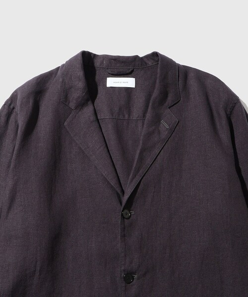 ADAM ET ROPE'（アダムエロペ）の「リネン シャツジャケット（テーラードジャケット・メンズ・ブラック/チャコール/ネイビー・L/M）」の8枚目の写真
