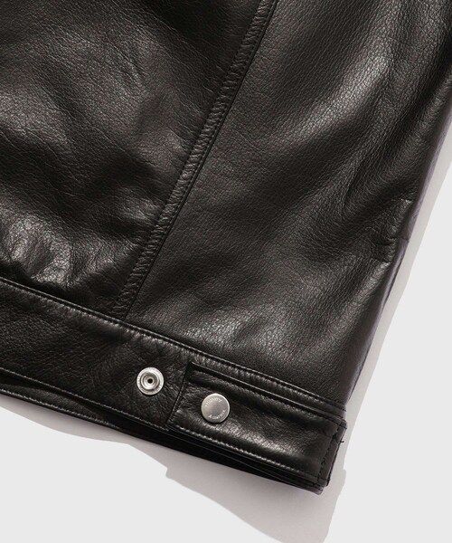 ADAM ET ROPE'（アダムエロペ）の「【A LEATHER/エーレザー】RUCKER JACKET(STANDARD)（ライダースジャケット・メンズ・ブラック・1/2/3）」の12枚目の写真