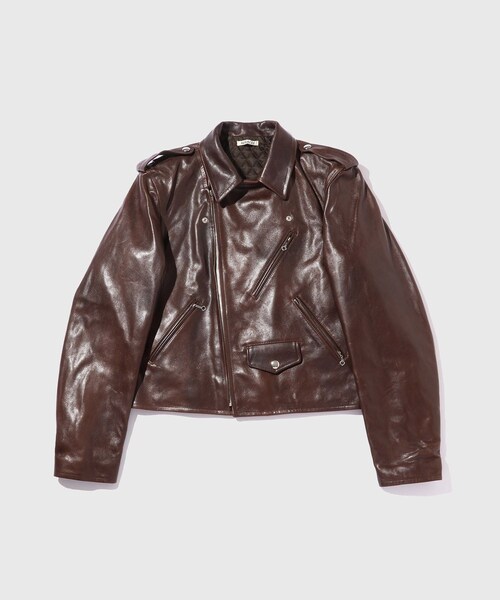 ADAM ET ROPE'（アダムエロペ）の「【AURALEE/オーラリー】HEAVY LAMB LEATHER RIDERS JACKET（ライダースジャケット・メンズ・ダークブラウン・4/5）」の6枚目の写真