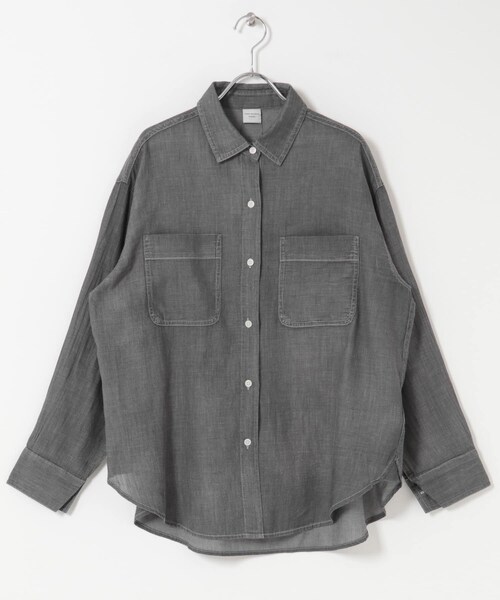 URBAN RESEARCH DOORS(アーバンリサーチドアーズ)の「シアーデニムシャツ(シャツ/ブラウス・レディース・INDIGO/BLACK・Free)」の11枚目の写真