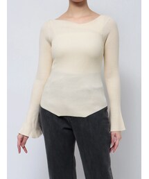 LAGUNAMOON | アシンメトリードレープフレアスリーブニット(ニット/セーター)