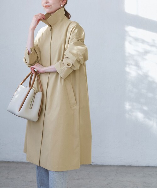 ROPE' PICNIC（ロペピクニック）の「【撥水・花粉ガード】ステンカラーコート/スプリングコート（ステンカラーコート・レディース・ベージュ/ベージュ系/ネイビー・36/38）」の3枚目の写真